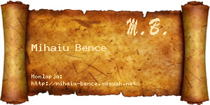 Mihaiu Bence névjegykártya